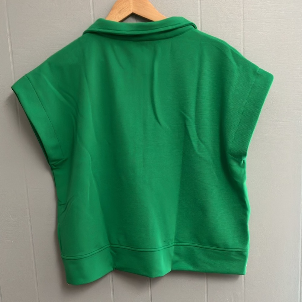 New with tags!! Entro Vibrant Green Textured Top Large Zip Closure New with Tags - Picture 9 of 11